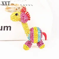 horse giraffe multi color charm crystal rhinestone pendant purse bag key ring chain wedding creative best fashion gift