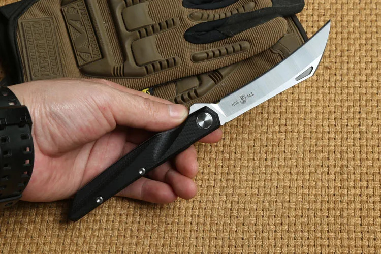 Два SUN G10 Ручка TS74 D2 лезвие Flipper ball brearing складной нож походные охотничьи карманные