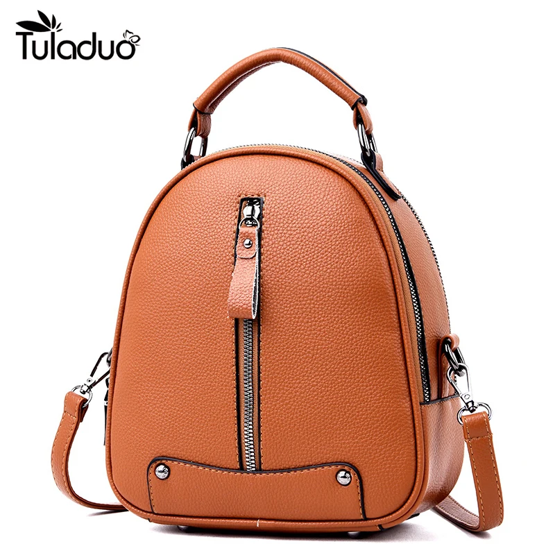 Многофункциональный женский рюкзак из натуральной коровьей кожи Повседневные