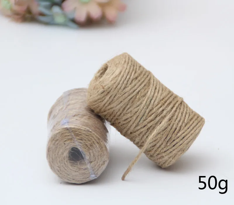 Натуральный джутовый шнур из пеньковой шпажки 50 м 100 швейный тканевый аксессуары