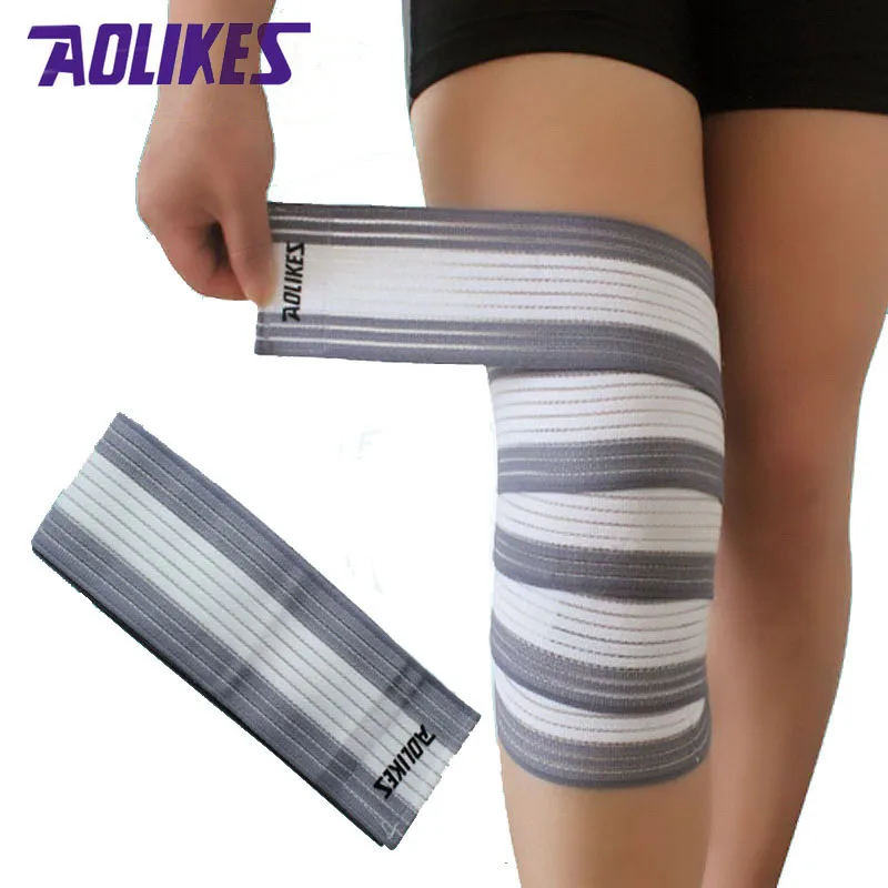 2 шт. эластичные компрессионные повязки AOLIKES для фитнеса 120*7 5 см 7 цветов|leg