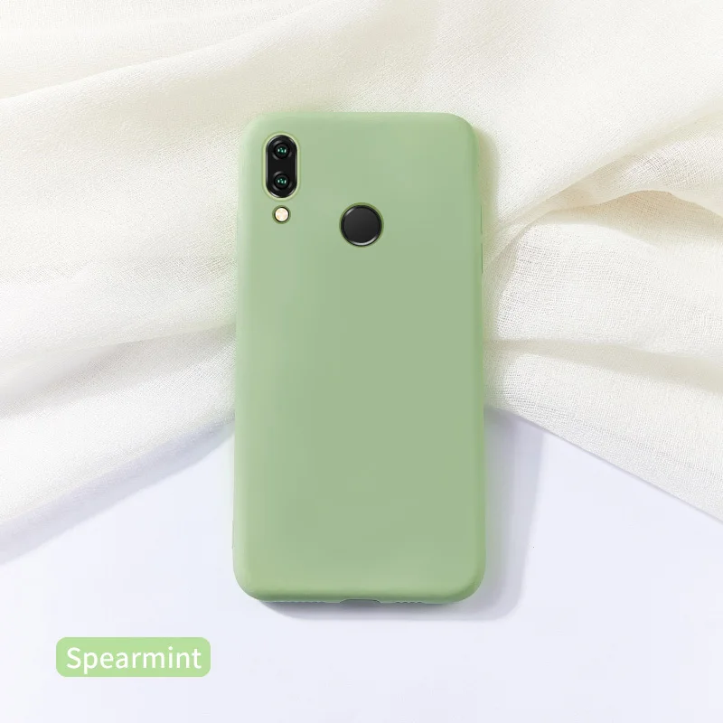 Spearmint Original Liquid Silicone Case For Huawei P30 Lite Cover Plain Clear Bumper For Huawei P20 Pro P30 Pro Mate 20 Lite Coque Capa - Цвет: Spearmint