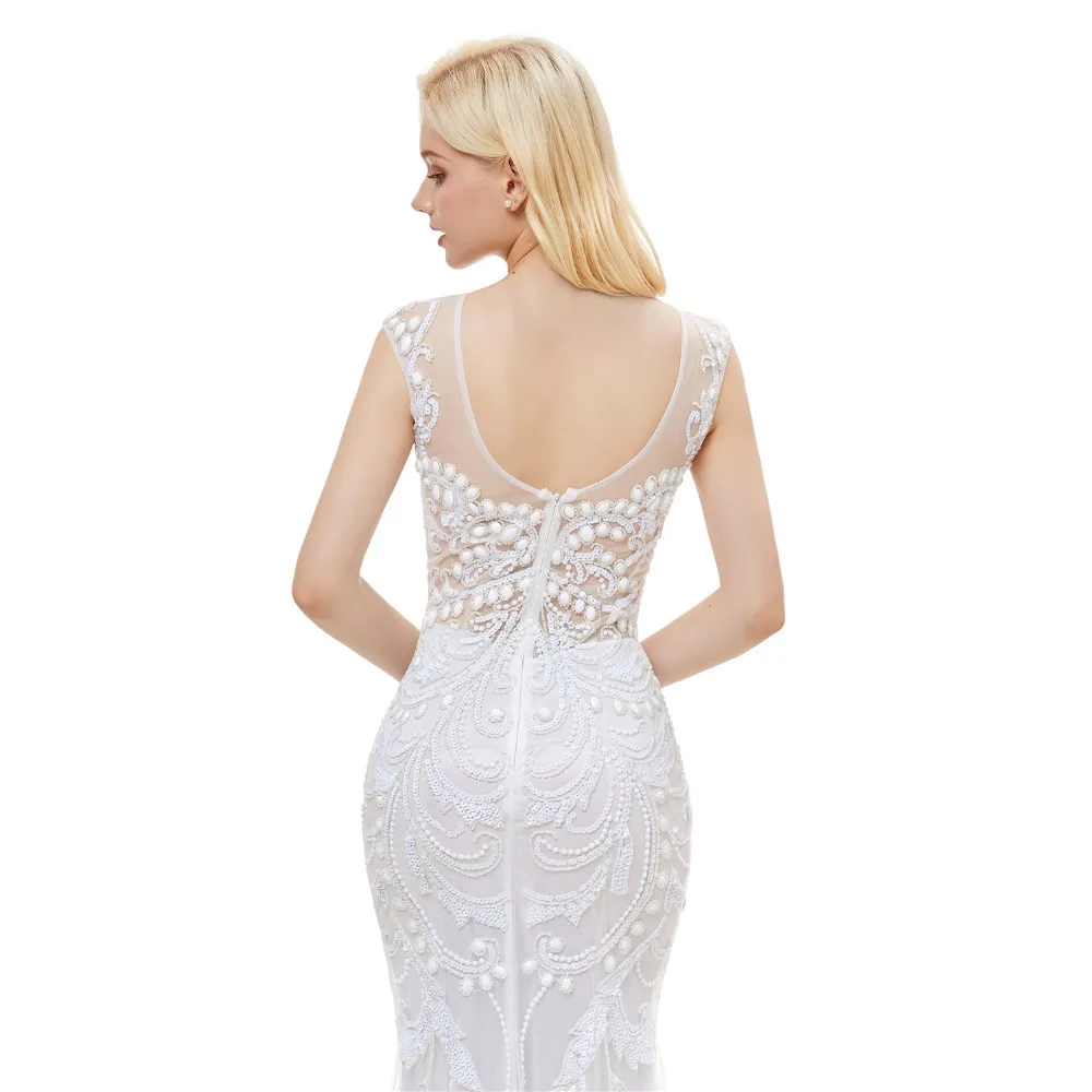 Роскошное белое вечернее платье Forevergracedress с рукавами крылышками и открытой