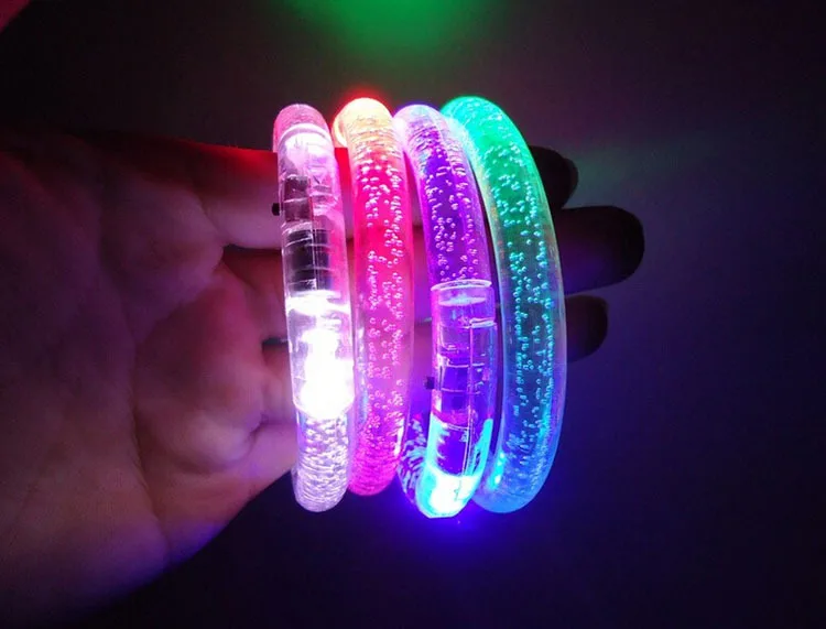 

Hot Sale 480pcs/lot Acrylic Bracelets Wristbands LED Flashing Rave Multicolor Party Accessory