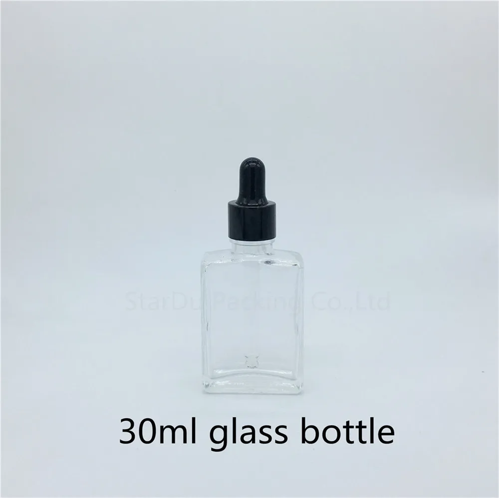 

30ml square transparent Essential Oil Bottle, Reagent Eye Dropper Glass Aromatherapy Liquid Pipette Bottle Refillable 10pcs/lot