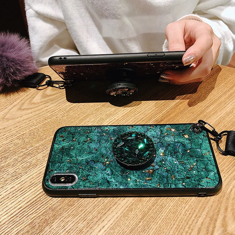 Блестящий мраморный эпоксидный чехол для телефона Apple iPhone X XR XS Max задняя крышка