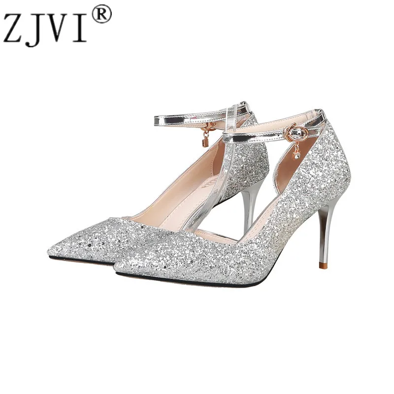 ZJVI 2020 woman thin high heels pumps for women pointed toe winter autumn ladies sexy beling fashion party wedding shoes | Обувь