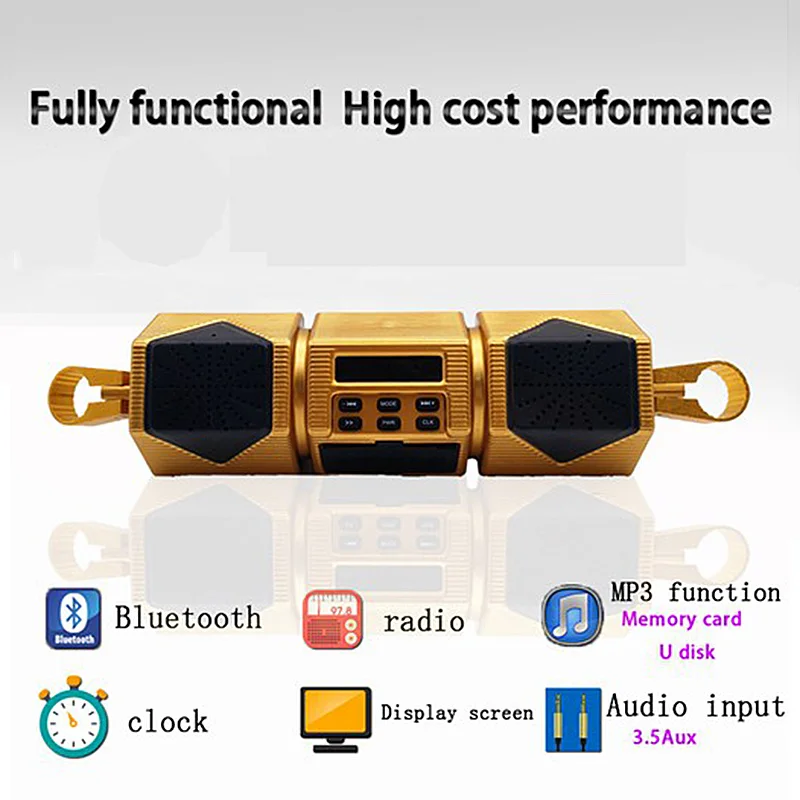 Двигатель Bluetooth водонепроницаемый сабвуфер звуковая система аудио звук MP3 FM радио стерео колонки мотоцикл электроника Аксессуары
