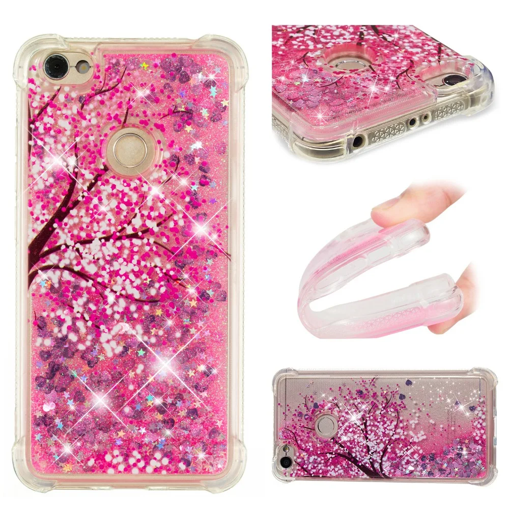 Soft TPU Flowing Liquid With Picture Protective Case For Xiaomi Redmi 4A Glitter Floating Quicksand Note 5A | Мобильные телефоны и