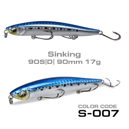 90SD Sinking S007 SFT рыболовные приманки 90 мм 7,5g 17g 70 мм 4,3g 10 ghard карандашные приманки плавающий/опускается на дно искусственные морской окунь приманка для рыбы - Цвет: 90SD Sinking S007