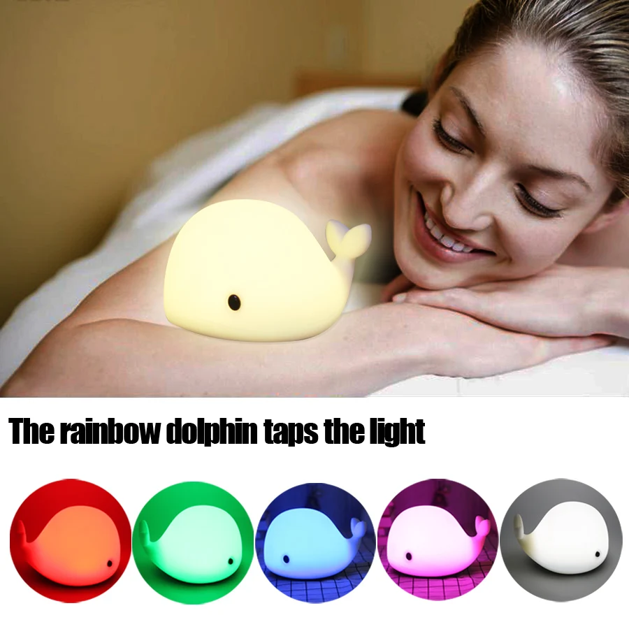 Сенсорный силиконовый светодиодный ночник с зарядкой от USB подарок для детей