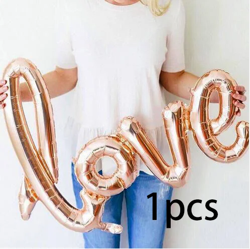 1pcs love 1 комплект 16 дюймов розовое золото буквы "Bride to be" воздушных шаров в форме сердца воздушные шары из фольги курица декорации на свадьбу, вечеринку принадлежности для вечеринки-девичника - Цвет: 1pcs love
