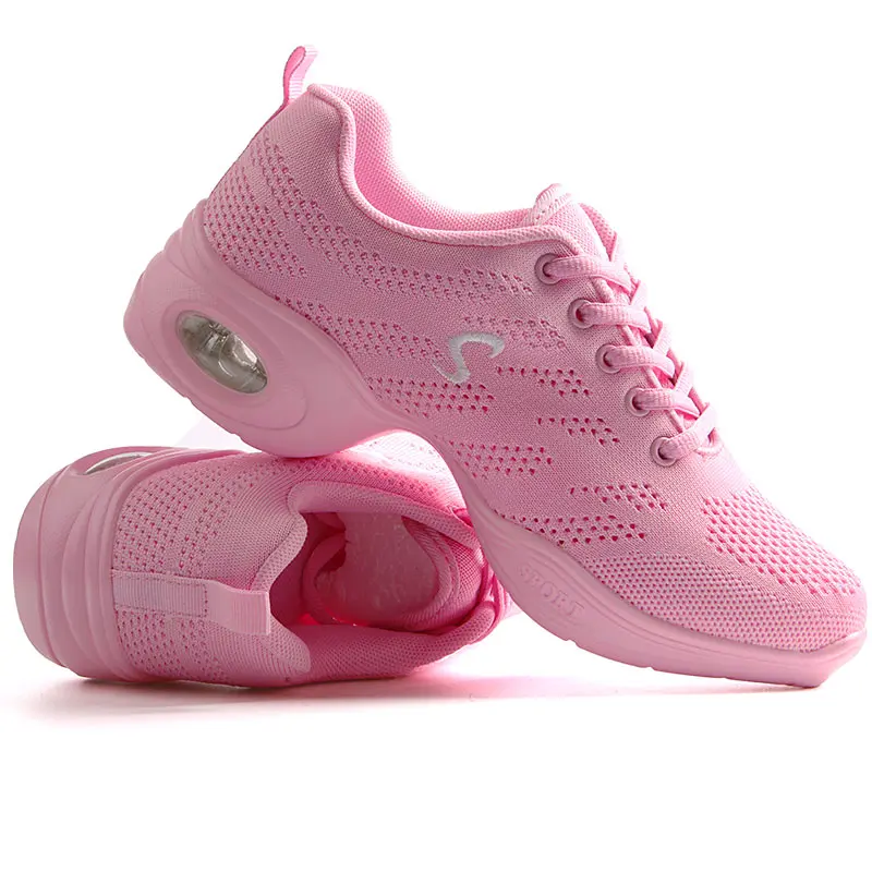 Dance Sneakers Women Jazz Shoes Black Mesh Outdoor Female Hip Hop Ballroom Modern Dancing Shoes Light Ladies Casual Sports Shoes