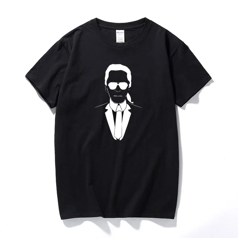 YUAYXEA karl lagerfeld женская футболка Лидер продаж Новая модная уличная летняя футболка унисекс хлопок высокого качества короткий рукав - Цвет: black 6