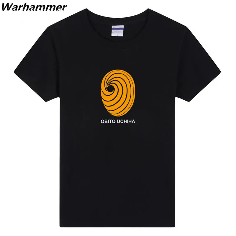 Warhammer Naruto Obito Uchiha летняя модная футболка с рисунком из аниме для влюбленных Homme
