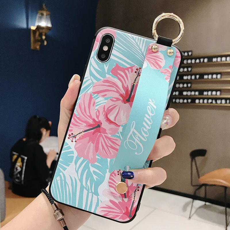Чехол-держатель для телефона для samsung Galaxy Note 10, 8, 9, S8, S9, S10 plus, S10e, мягкий силиконовый ремешок на запястье, поддерживающий чехол, задняя крышка