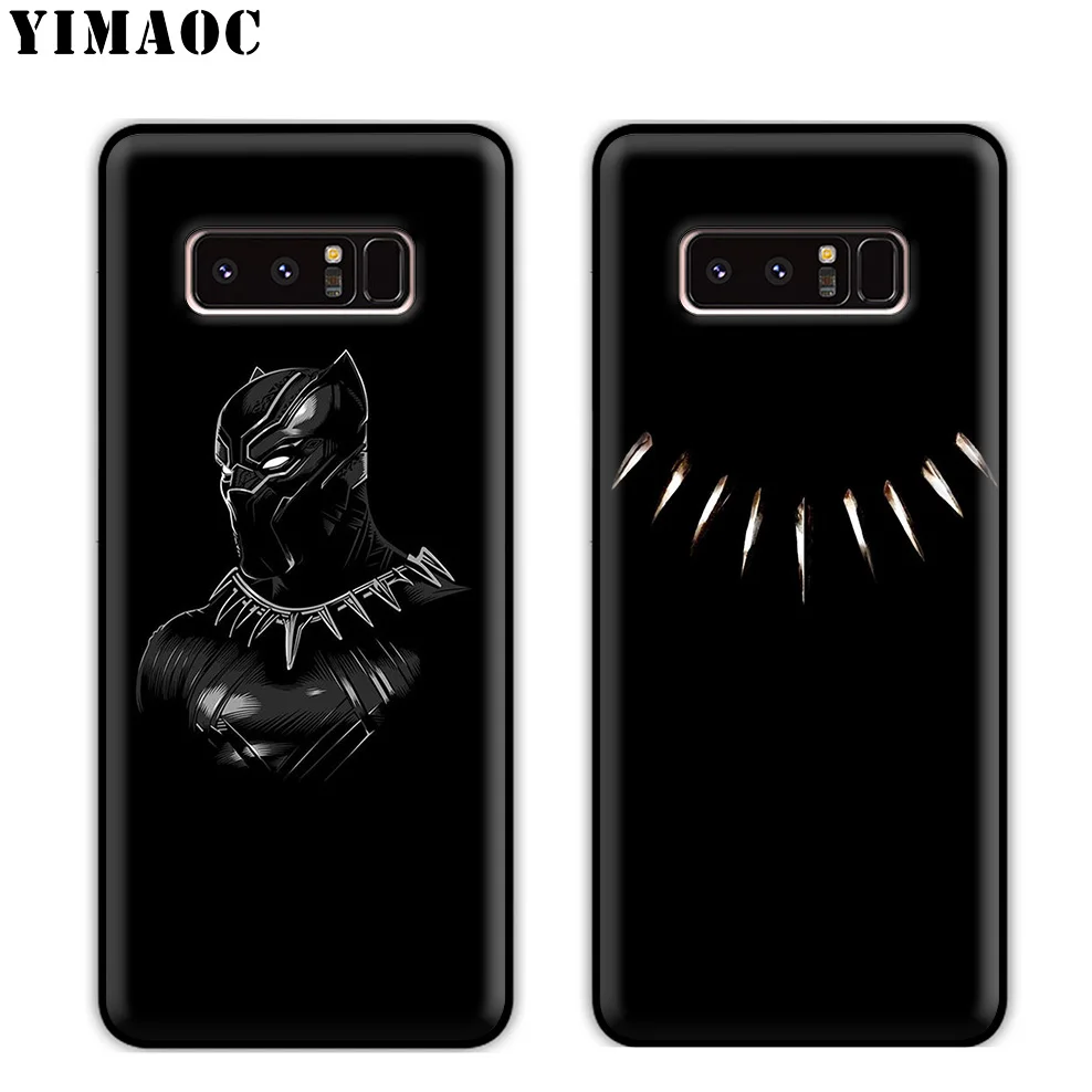 Мягкий силиконовый чехол YIMAOC Black Pather Marvel для samsung Galaxy S10 S10e S9 S8 Plus S7 S6 Edge J6 |