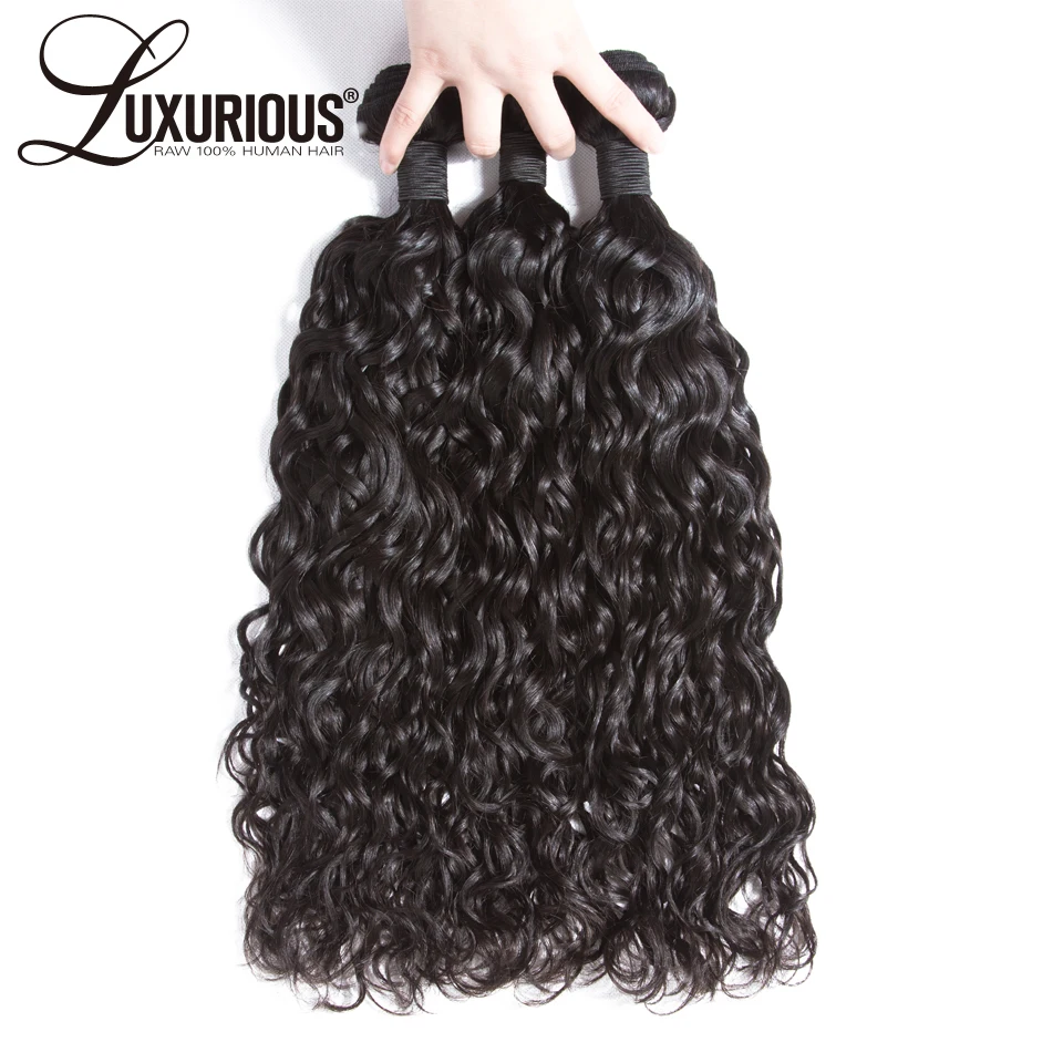 Натуральные волнистые человеческие пучки волос с закрытием 13*6 перуанские