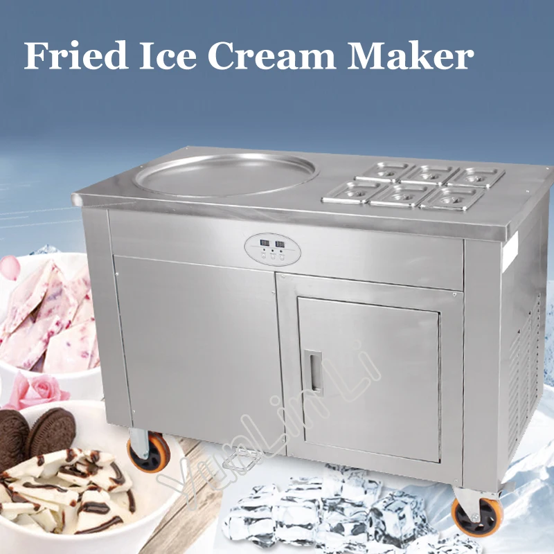 

Commercial Yogurt Frying Machine Fried Ice Cream Roll Machine Single-Pot Stir-Fried Milk Rolling Machine