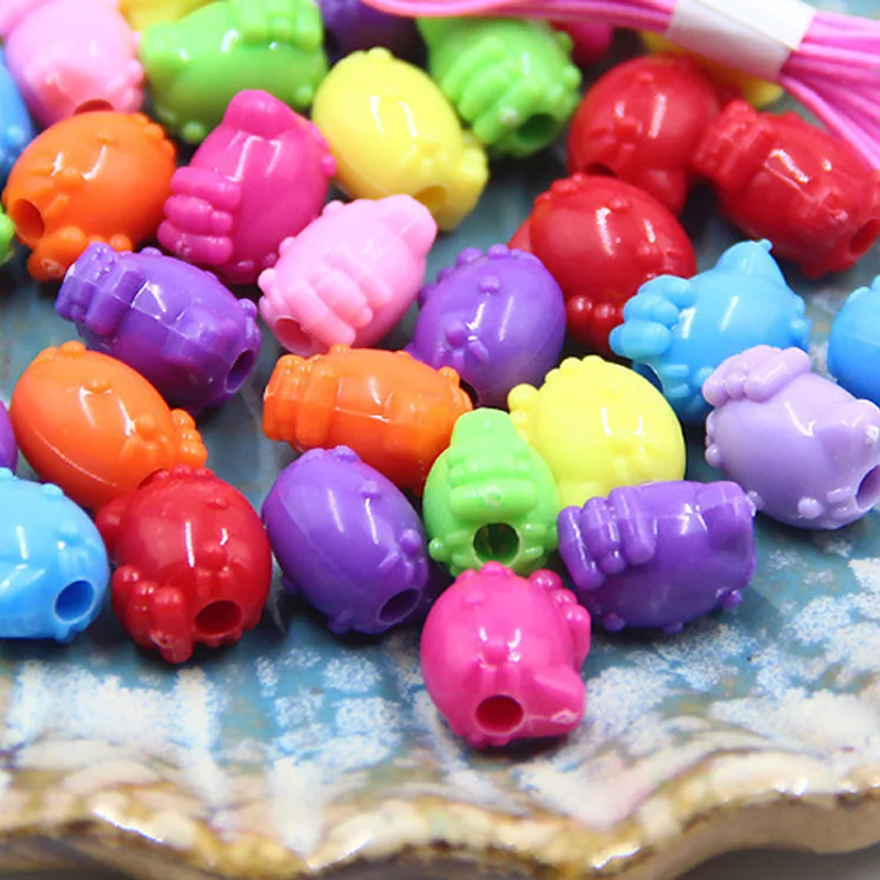 Разноцветные акриловые бусины разных милых мультяшных геометрических фигур для