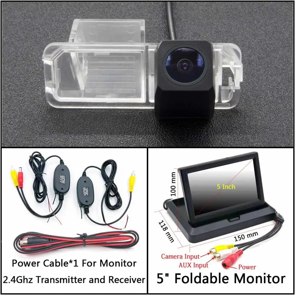 C Wireless 5 inch F Full HD резервная камера заднего вида для Volkswagen VW Polo/POLO GT 6C хэтчбек Golf 6 Passat CC Автостоянка ЖК-зеркало монитор - Название цвета: C Wireless 5 inch F