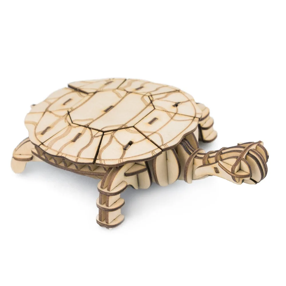 3D деревянная головоломка игрушка в виде дикого животного DIY крошечная модель