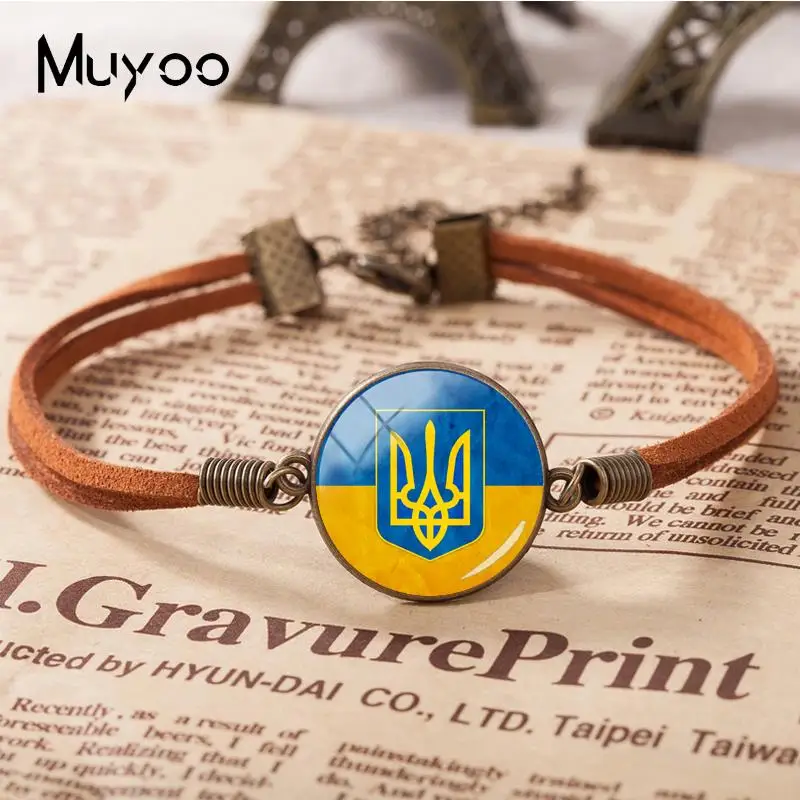 Новинка 2018 Tryzub украшение для женщин кожаный браслет круглые украшения ручной