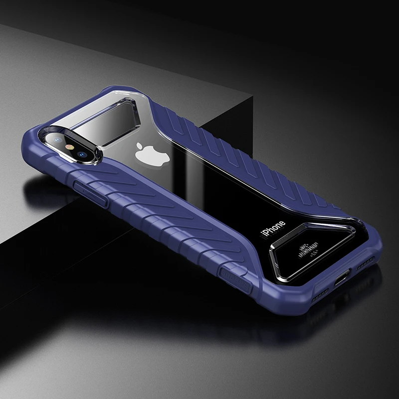 Blue Чехол Baseus с текстурой шин для iPhone Xs Max, Xr, X, S, R, Xsmax, прочный защитный мягкий силиконовый чехол для iPhone, Max - Цвет: Blue