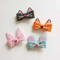 new 20pcslot pink rabbit ear hair clips cartoon animals mouse hair hair barrette hot pink nose cat with moustache hair headwear