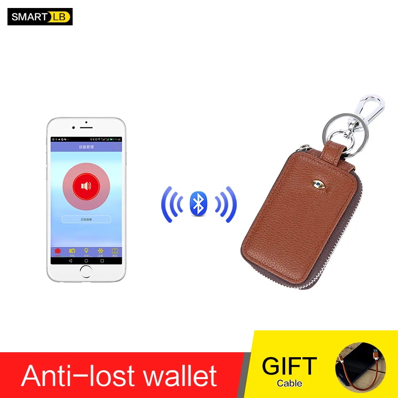 Смарт кошелек мужской из натуральной кожи с функцией Bluetooth|Ключницы| |