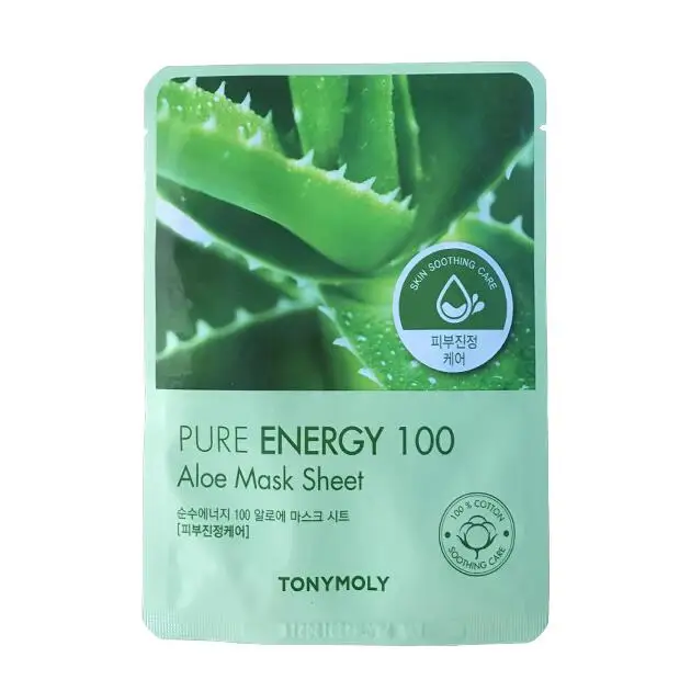 Aloe 1pcs 100 маска для лица из Кореи, маска для ухода за кожей, увлажняющая отбеливающая маска для лица MISSHA, 1 шт - Цвет: Aloe 1pcs