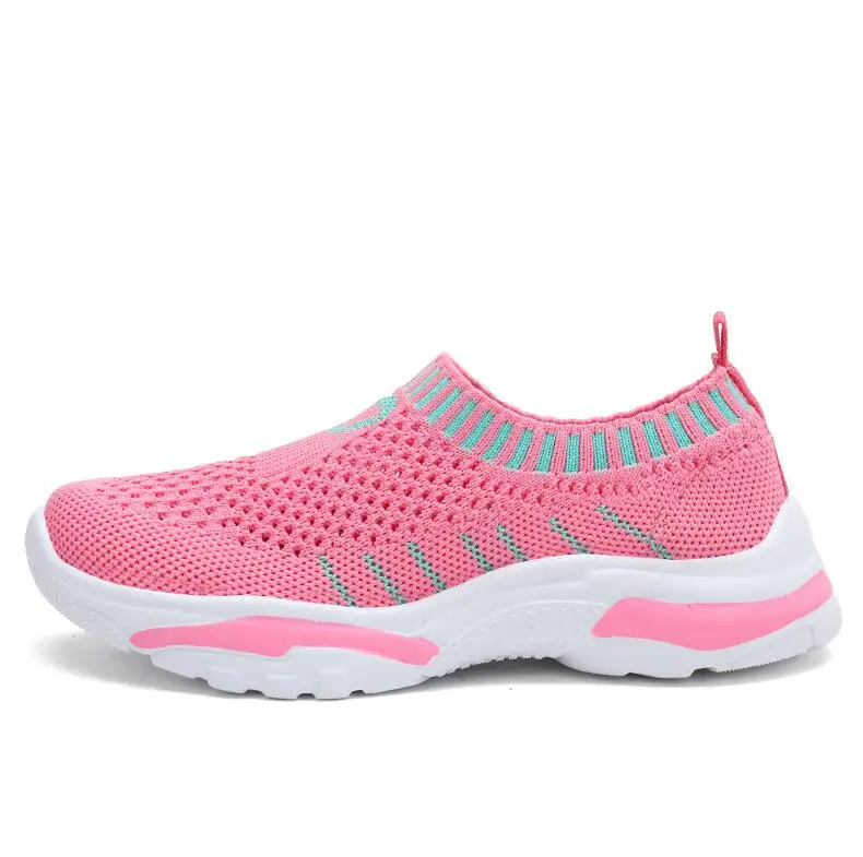 QTX-899 pink Новинка года; стильные кроссовки для девочек; детская спортивная обувь; детская прогулочная обувь; Дышащие носки без застежки; обувь для маленьких и больших детей - Цвет: QTX-899 pink
