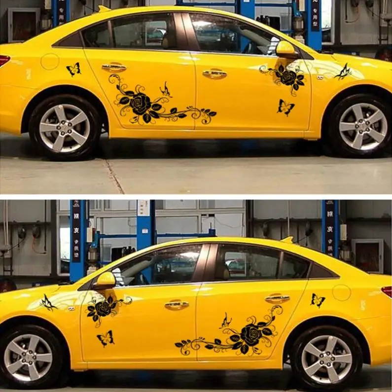 150 см Прочная ПВХ черная бабочка Любовь Цветы Роза Тотем личность гоночный