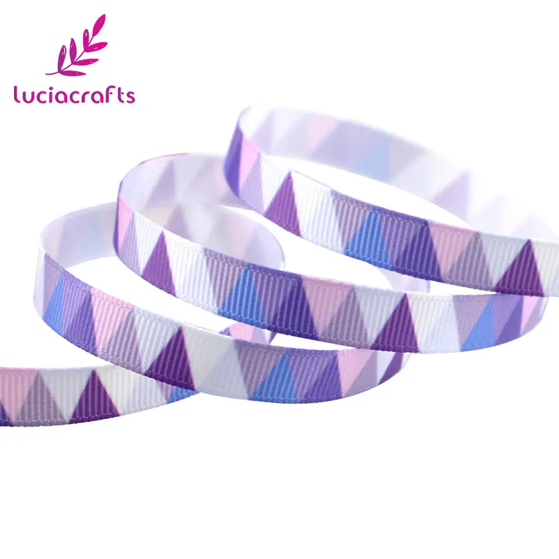 Lucia crafts 5y/6y 10 мм мульти вариант геометрический узор корсажная лента упаковочная лента DIY бант для волос и Швейные аксессуары S0609 - Цвет: Dark purple 5y