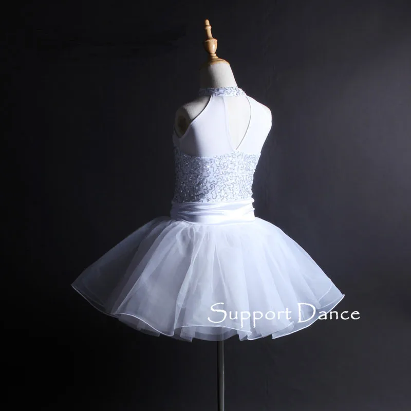 Балетное платье-пачка без рукавов с блестками для танцев Детский костюм