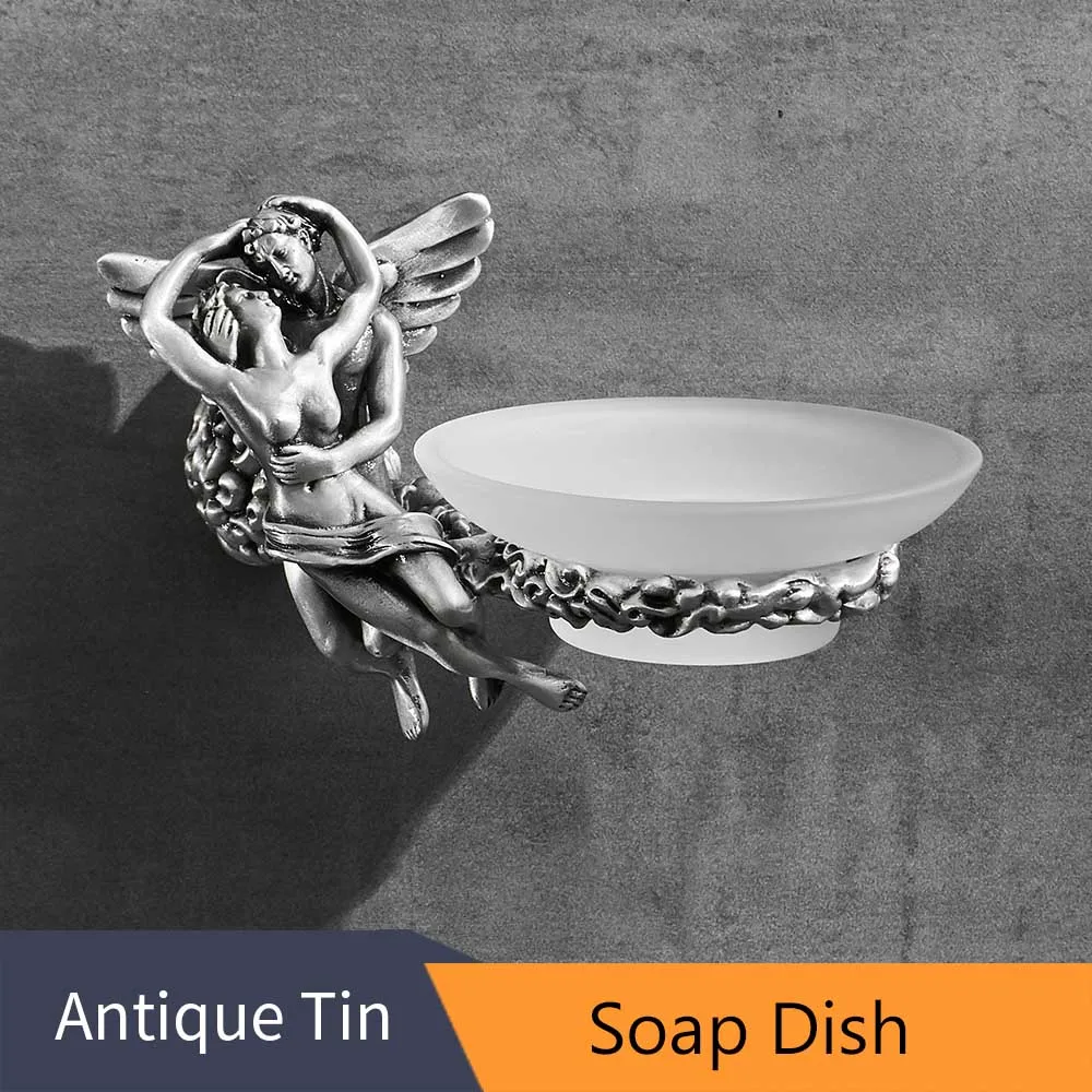 Soap Dish Держатели для бумаги, аксессуары для ванной комнаты, хромированный Романтический Комплект для ванной, крепление для ванной комнаты, кольцо для полотенец, держатель для туалетной щетки, MB-0810T - Цвет: Soap Dish