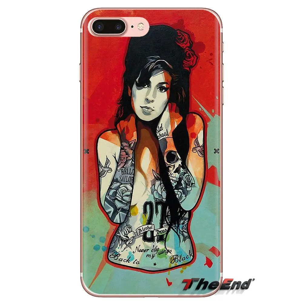 Прозрачный мягкий чехол-сумка британская Девушка Певица Amy Winehouse для Samsung Galaxy S3 S4 S5