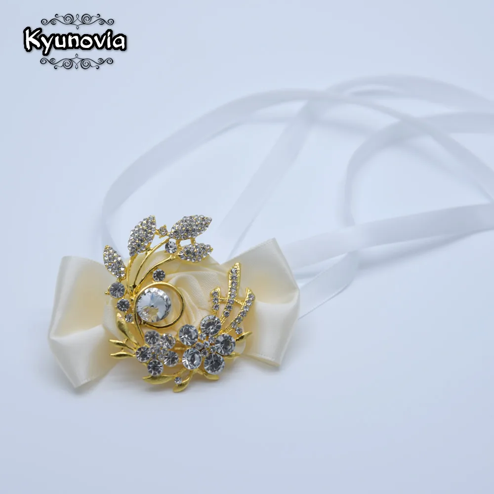 Свадебная брошь Kyunovia Корсажная цвета слоновой кости стразы запястье корсаж для