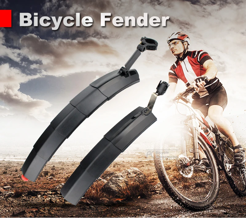 PCycling Телескопические Складные велосипедные Крылья MTB передние и задние брызговики быстросъемное Велосипедное крыло с задним фонарем велосипедные части