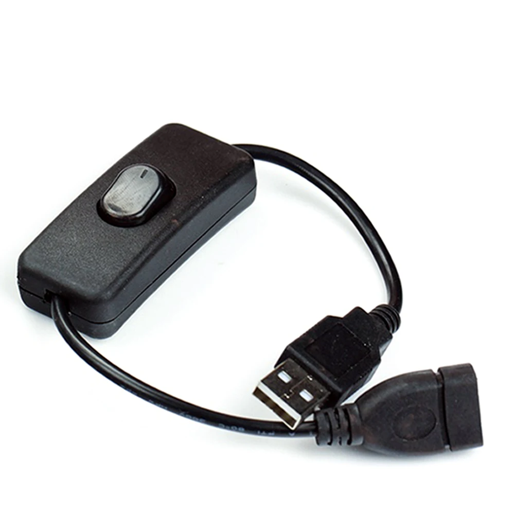 USB кабель, новинка, 28 см, USB 2,0 A, папа-Мама, удлинитель, черный кабель с переключателем, ВКЛ-ВЫКЛ, кабель#2 - Цвет: Черный