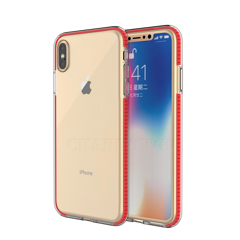 Двухцветный ТПУ силиконовый чехол для iPhone X XR XS Max 6 6s 7 8 Plus + Чехлы plus x xs max xr|Бамперы|
