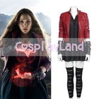 Костюм для косплея Алая ведьма Wanda Maximoff, костюм для взрослых женщин, красная кожаная куртка, костюм на заказ