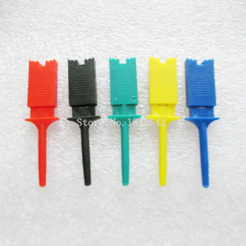 

10PCS/LOT Test Hooks Clips for Logic Analyzers Logic Test Clip 5 Colors: Red Black Yellow Green Blue