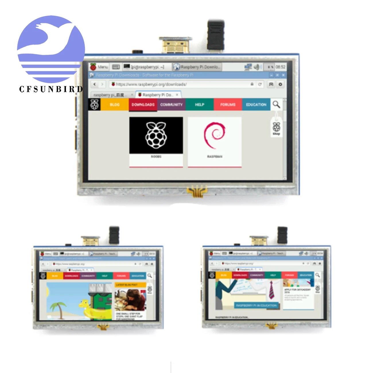 Raspberry Pi 4 на тонкопленочных транзисторах тонкоплёночных 5 дюймов резистивный