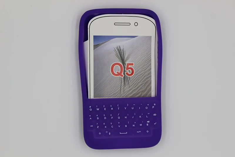 Oudini Новая мягкая силиконовая задняя крышка чехол для клавиатуры для Blackberry Q5 чехол защитный чехол - Цвет: Фиолетовый
