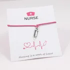 Модный шприц Шарм восковой шнур браслеты желаний с карточкой регулируемые шармы браслеты для медсестры и подарок для врача с карточкой