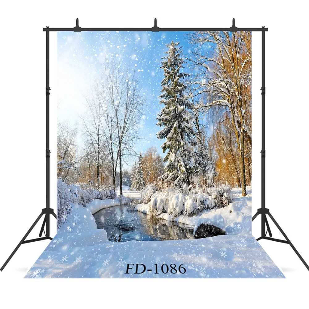 Виниловый фон для фотосъемки Snowy Woods Sunlight аксессуары фотографирования детей