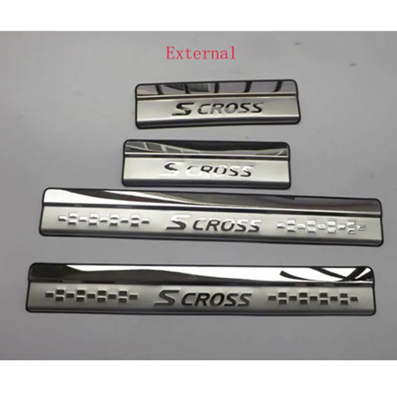 

For Suzuki S-CROSS 2014-2017 Stainless Steel Door Sill Strip Welcome Pedal Auto Car Styling Stickers Accessories 4pcs