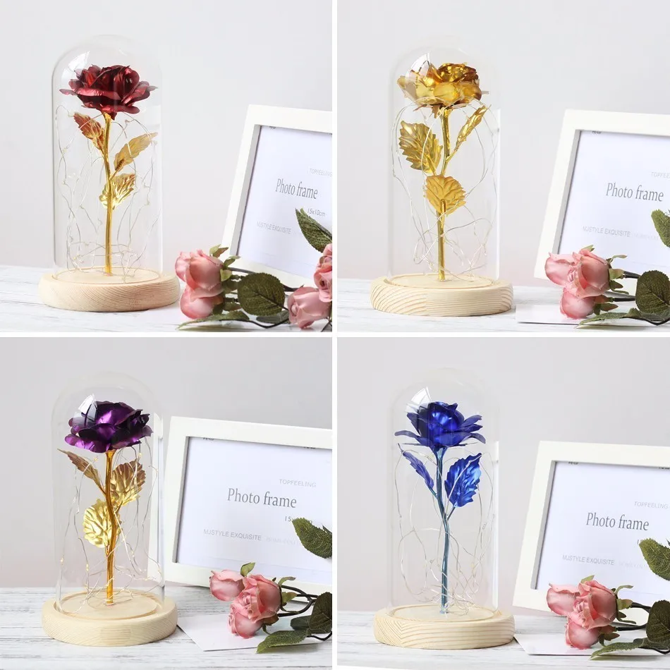 

24k Gold Rose Foil Plated Gold rose Wedding Decoration Golden Rose Decor Flower flores artificiales para decoracion