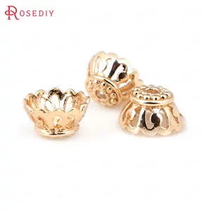 (30667-G)20 шт. 10x6 мм отверстие 1,3 мм 24 к цвета шампанского золота латунные бусины колпачки принадлежности для изготовления ювелирных изделий Diy фурнитура Аксессуары